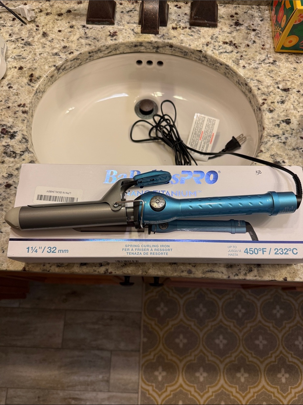 BaBylissPRO Teal and Silver 1¼" Spring Curling Iron